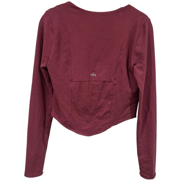 Alo Yoga Soft Sculpt Long Sleeve Comfy Athletic in Color Mars Clay Size L - Picture 6 of 10